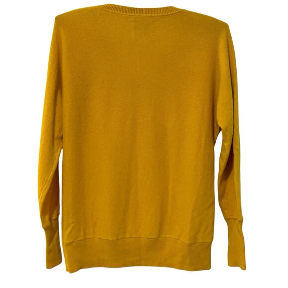 Cynthia Rowley | Cashmere Sweater Yellow V Neck Long Sleeve- Size Medium - Picture 8 of 8